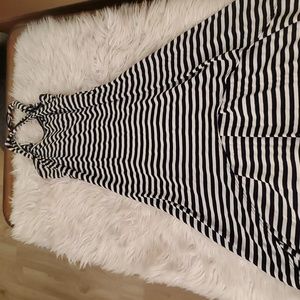 Dots Criss Cross Racerback Striped High-Low Maxi Dress – Size Small